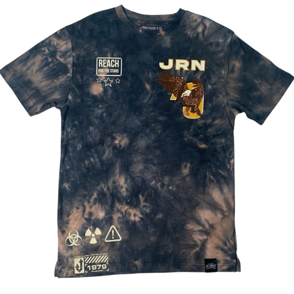 Sz Various Men's Tie-Dye Graphic T-Shirt - Blue  and Brown 
Reach for the stars